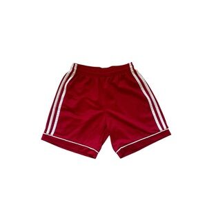 Red and White Striped Adidas Shorts